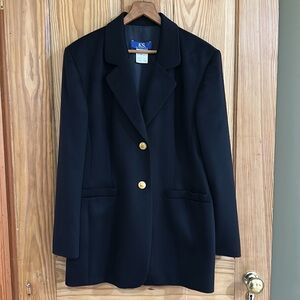 Vintage KS Selection Womens Black Cashmere Blazer ~ 42